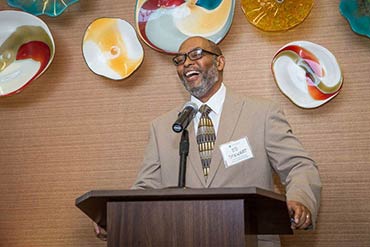 Patient Ed Stewart Shares His Experience at the Center’s Opening Reception 
