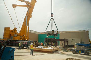 Cyclotron Being Lifted into the Center 