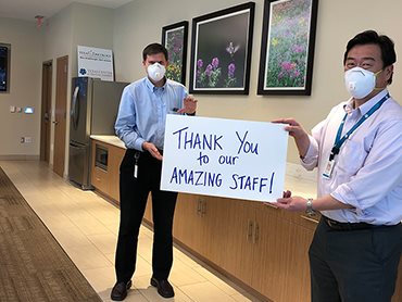 Dr. Sturgeon and Dr. Lee share their appreciation for staff members who went above and beyond adjusting to work and life during COVID-19  